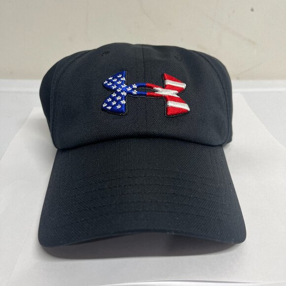NWT NEW Under Armour Blitzing Freedom Black USA Men's Hat 1369809 Patriotic Star - Picture 1 of 7